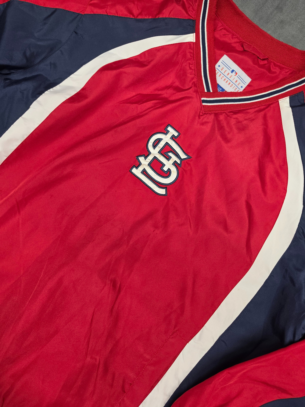 St Louis Cardinals Genuine Merchandise Pullover Jacket Red Navy L G